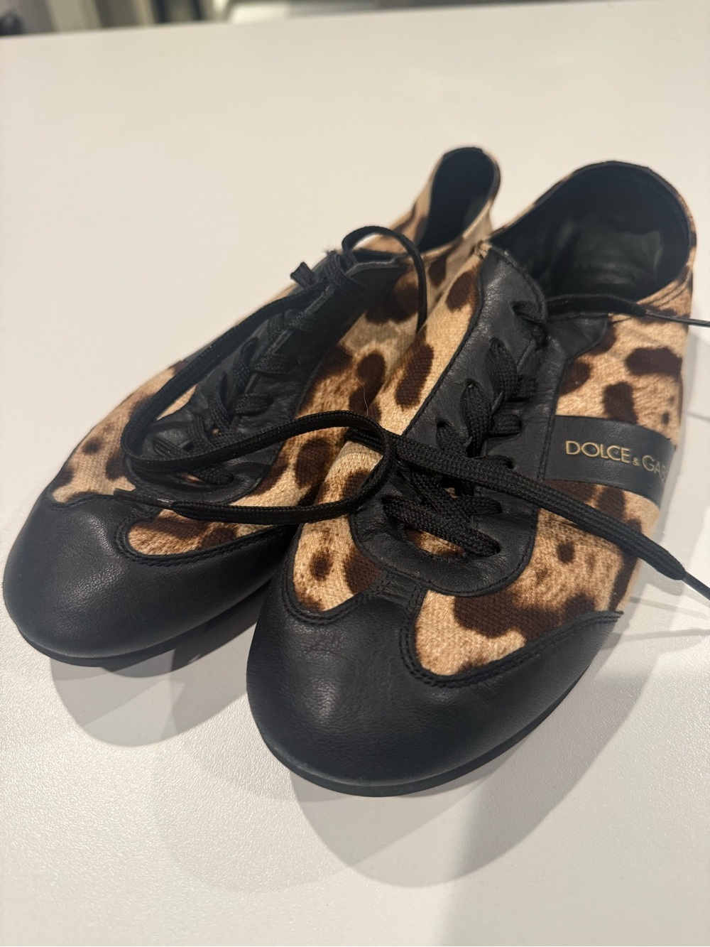 Dolce & Gabbana Brown and Black Leopard-Print Low-Top Sneaker